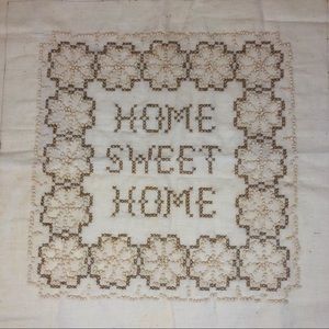 Embroidered “Home Sweet Home” Finished Panel